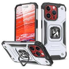 Чехол Wozinsky Ring Armor для Apple iPhone 15 Pro, серебряный цена и информация | Чехлы для телефонов | kaup24.ee