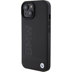 BMW BMHCP15SSLLBK iPhone 15 6.1" czarny|black Leather Hot Stamp цена и информация | Чехлы для телефонов | kaup24.ee