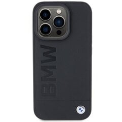 BMW BMHMP15LSLLBK iPhone 15 Pro 6.1" czarny|black MagSafe Leather Hot Stamp цена и информация | Чехлы для телефонов | kaup24.ee