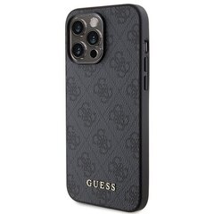 Guess GUHCP15LG4GFGR iPhone 15 Pro 6.1" szary|grey hard case 4G Metal Gold Logo цена и информация | Чехлы для телефонов | kaup24.ee