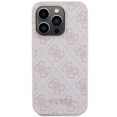 Guess GUHCP15LG4GFPI iPhone 15 Pro 6.1" różowy|pink hard case 4G Metal Gold Logo цена и информация | Чехлы для телефонов | kaup24.ee