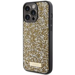 Guess GUHCP15LPFGSBSD iPhone 15 Pro 6.1" żółty|yellow hardcase Rhinestone Metal Logo цена и информация | Чехлы для телефонов | kaup24.ee