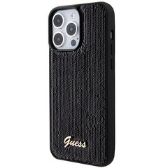 Guess GUHCP15LPSFDGSK iPhone 15 Pro 6.1" czarny|black hardcase Sequin Script Metal цена и информация | Чехлы для телефонов | kaup24.ee