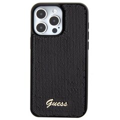 Guess GUHCP15LPSFDGSK iPhone 15 Pro 6.1" czarny|black hardcase Sequin Script Metal цена и информация | Чехлы для телефонов | kaup24.ee