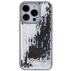 Guess GUHCP15LPSFDGSS iPhone 15 Pro 6.1" srebrny|silver hardcase Sequin Script Metal цена и информация | Чехлы для телефонов | kaup24.ee