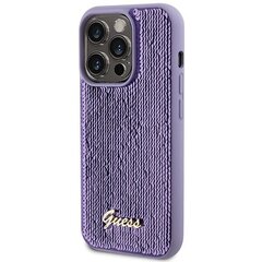 Guess GUHCP15LPSFDGSU iPhone 15 Pro 6.1" fioletowy|purple hardcase Sequin Script Metal цена и информация | Чехлы для телефонов | kaup24.ee