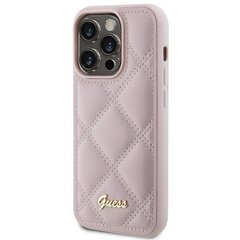 Guess GUHCP15LPSQSQSP iPhone 15 Pro 6.1" różowy|pink hardcase Quilted Metal Logo цена и информация | Чехлы для телефонов | kaup24.ee