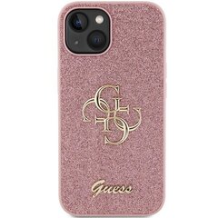 Guess GUHCP15SHG4SGP iPhone 15 6.1" różowy|pink hardcase Glitter Script Big 4G цена и информация | Чехлы для телефонов | kaup24.ee