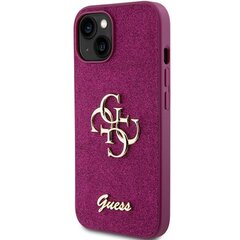 Guess GUHCP15SHG4SGU iPhone 15 6.1" fioletowy|purple hardcase Glitter Script Big 4G цена и информация | Чехлы для телефонов | kaup24.ee