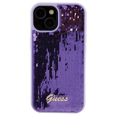 Guess GUHCP15SPSFDGSU iPhone 15 6.1" fioletowy|purple hardcase Sequin Script Metal цена и информация | Чехлы для телефонов | kaup24.ee