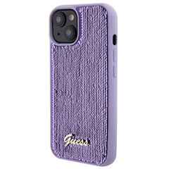 Guess GUHCP15SPSFDGSU iPhone 15 6.1" fioletowy|purple hardcase Sequin Script Metal цена и информация | Чехлы для телефонов | kaup24.ee
