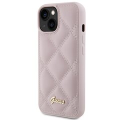 Guess GUHCP15SPSQSQSP iPhone 15 6.1" różowy|pink hardcase Quilted Metal Logo цена и информация | Чехлы для телефонов | kaup24.ee