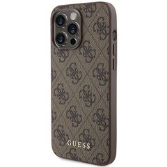 Guess GUHCP15XG4GFBR iPhone 15 Pro Max 6.7" brązowy|brown hard case 4G Metal Gold Logo цена и информация | Чехлы для телефонов | kaup24.ee