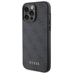 Guess GUHCP15XG4GFGR iPhone 15 Pro Max 6.7" szary|grey hard case 4G Metal Gold Logo цена и информация | Чехлы для телефонов | kaup24.ee