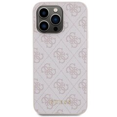 Guess GUHCP15XG4GFPI iPhone 15 Pro Max 6.7" różowy|pink hard case 4G Metal Gold Logo цена и информация | Чехлы для телефонов | kaup24.ee