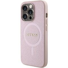 Guess GUHMP15LPSAHMCP iPhone 15 Pro 6.1" różowy|pink hardcase Saffiano MagSafe цена и информация | Чехлы для телефонов | kaup24.ee