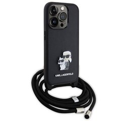 Karl Lagerfeld KLHCP15LSAKCPSK iPhone 15 Pro 6.1" hardcase czarny|black Crossbody Saffiano Metal Pin Karl & Choupette цена и информация | Чехлы для телефонов | kaup24.ee