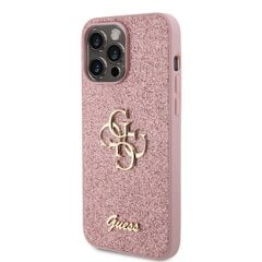 Guess PU Fixed Glitter 4G Metal Logo Case for iPhone 15 Pro Max Pink цена и информация | Чехлы для телефонов | kaup24.ee