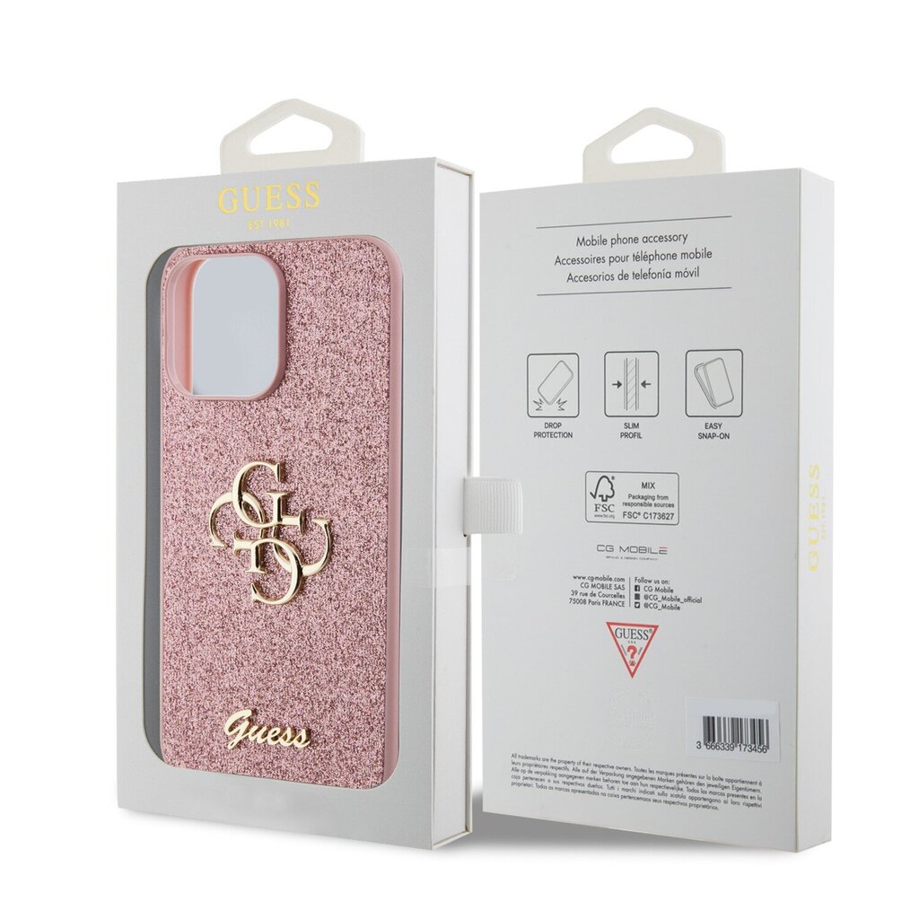 Guess PU Fixed Glitter 4G Case GUHCP15XHG4SGP hind ja info | Telefoni kaaned, ümbrised | kaup24.ee