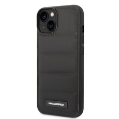 Karl Lagerfeld Quilted Puffy Metal Logo Case for iPhone 15 Black цена и информация | Чехлы для телефонов | kaup24.ee