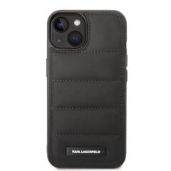 Karl Lagerfeld Quilted Puffy Metal Logo Case for iPhone 15 Black цена и информация | Чехлы для телефонов | kaup24.ee