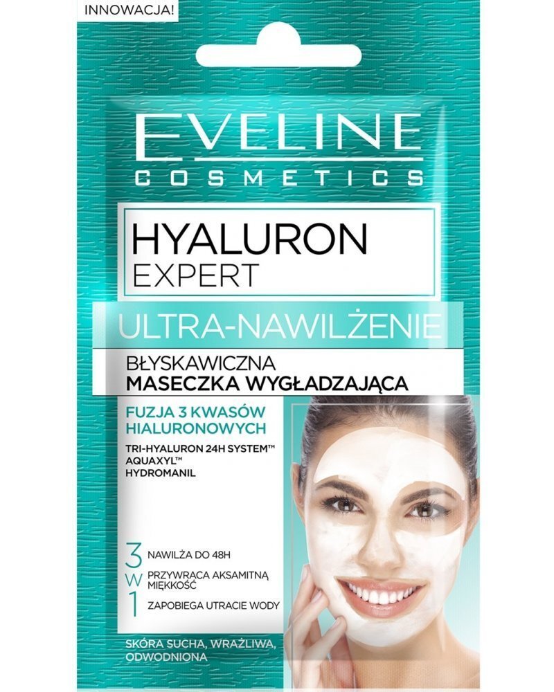 Niisutav näomask Eveline Hyaluron Expert 3in1 7 ml hind ja info | Näomaskid, silmamaskid | kaup24.ee
