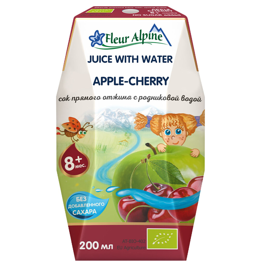 Laste õuna-kirsi mahl veega Fleur Alpine, alates 8. kuust, 200 ml x 3 цена и информация | Snäkid, joogid lastele | kaup24.ee