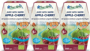 Laste õuna-kirsi mahl veega Fleur Alpine, alates 8. kuust, 200 ml x 3 hind ja info | Snäkid, joogid lastele | kaup24.ee