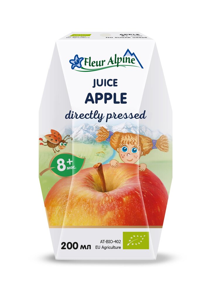 Laste otsepressitud õunamahl Fleur Alpine, alates 8. kuust, 200 ml x3 hind ja info | Snäkid, joogid lastele | kaup24.ee