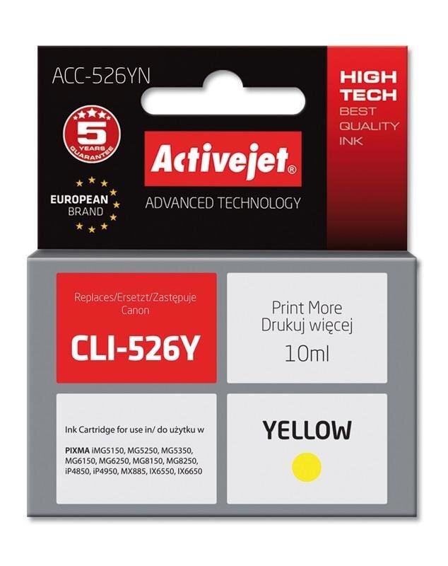 Tindikassett Activejet ACC-526YN, kollane hind ja info | Tindiprinteri kassetid | kaup24.ee