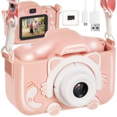 Розовый детский фотоаппарат c картой памяти, Kruzzel AC22296 цена и информация | Развивающие игрушки и игры | kaup24.ee