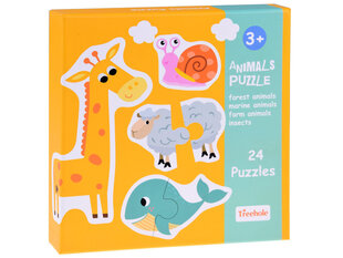 Puzzle komplekt 24 tükki, loomad hind ja info | Pusled | kaup24.ee
