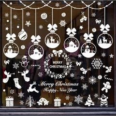 Новогодние наклейки на окна 12 шт., 28 х 20 см. цена и информация | Рождественские украшения | kaup24.ee