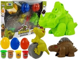Пластилин Динозавры 4 цвета, 12 штук цена и информация | Развивающий мелкую моторику - кинетический песок KeyCraft NV215 (80 г) детям от 3+ лет, бежевый | kaup24.ee