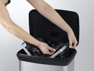 CURVER Контейнер для мусора DECO BIN 50л серебристый цена и информация | Мусорные баки | kaup24.ee