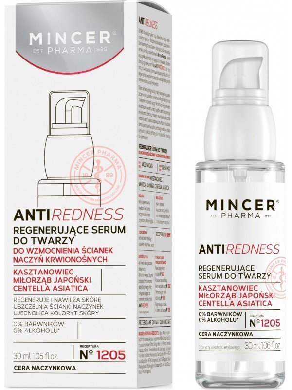 Taastav näoseerum Mincer Pharma Anti-Redness 1205 30 ml цена и информация | Näoõlid, seerumid | kaup24.ee