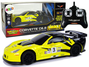 Спортивный автомобиль Corvette C6.R. с дистанционным управлением, желтый цена и информация | Игрушки для мальчиков | kaup24.ee