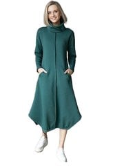 Puuvillane midi kleit seestpoolt kohevaga Lega SKZ164, roheline цена и информация | Платья | kaup24.ee