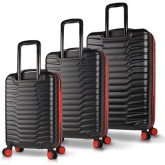 Набор чемоданов My Valice 5554, M,L,XL, чёрный цена и информация | Чемоданы, дорожные сумки | kaup24.ee
