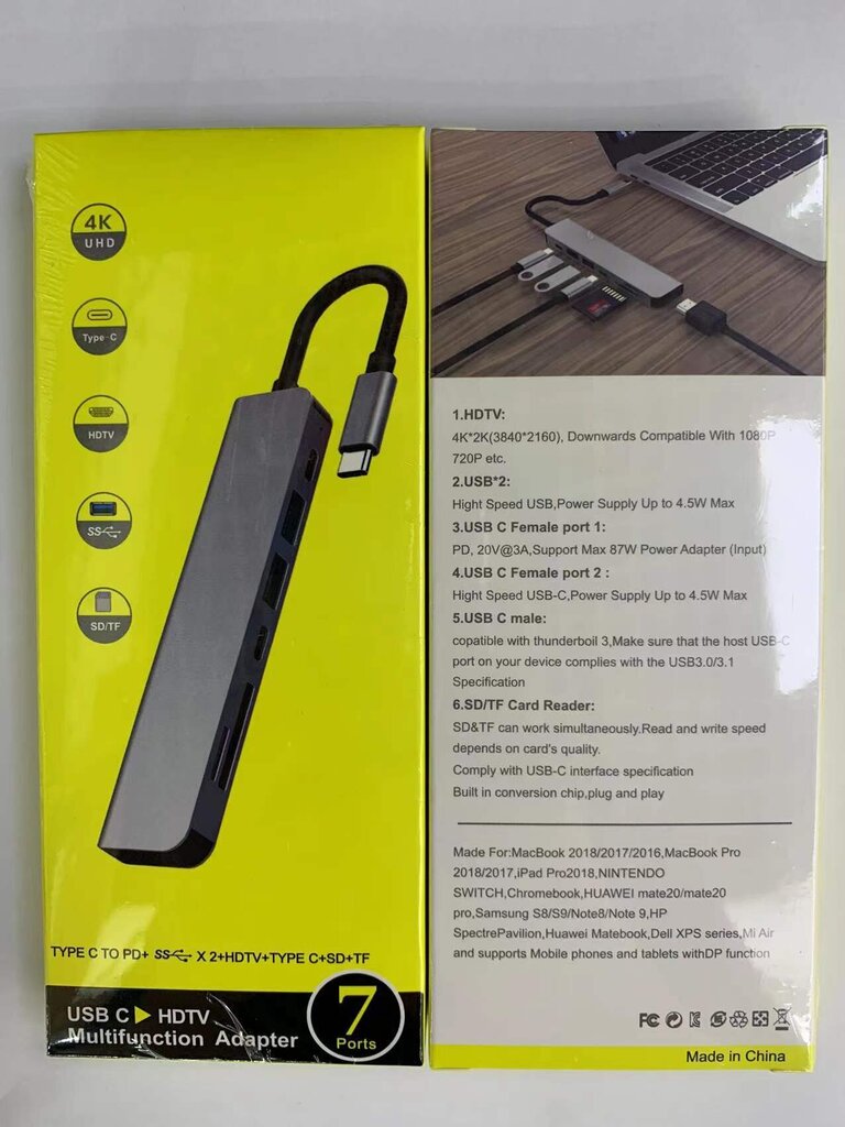 Splitter Hub 7in1 цена и информация | USB jagajad, adapterid | kaup24.ee