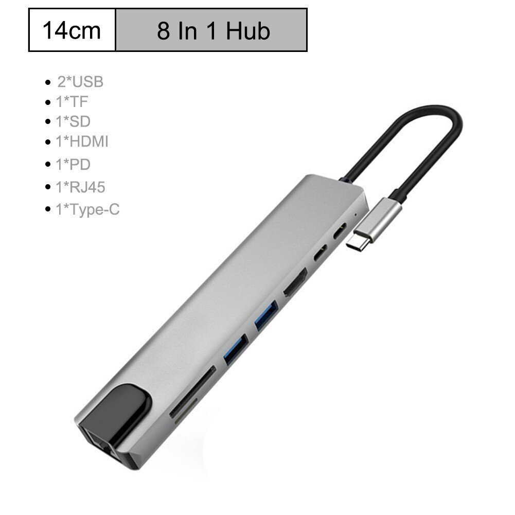 Splitter Hub 8in1 цена и информация | USB jagajad, adapterid | kaup24.ee