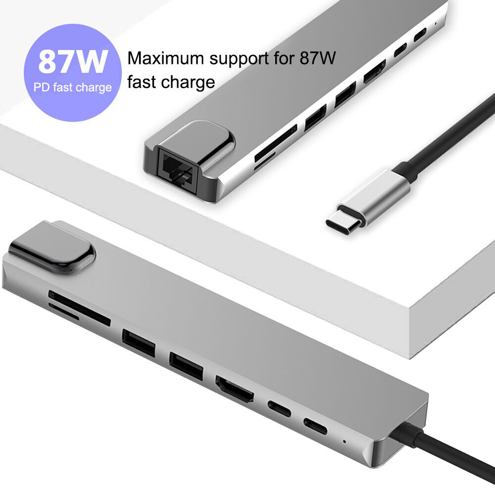 Splitter Hub 8in1 цена и информация | USB jagajad, adapterid | kaup24.ee