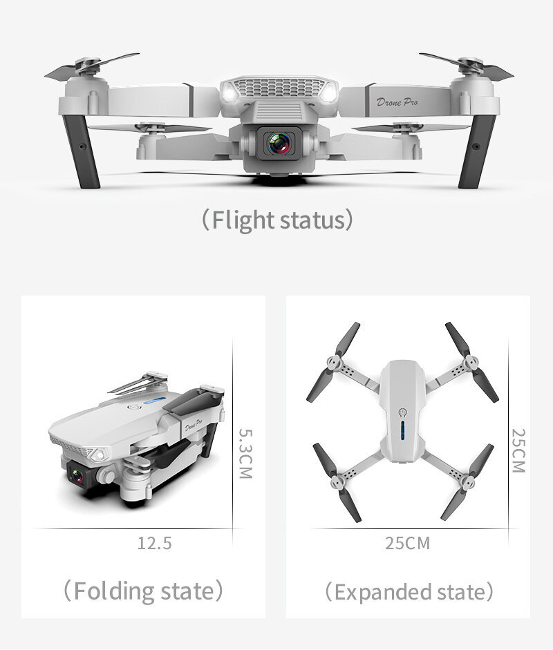 Drone E88 Pro 4k HD hind ja info | Droonid | kaup24.ee