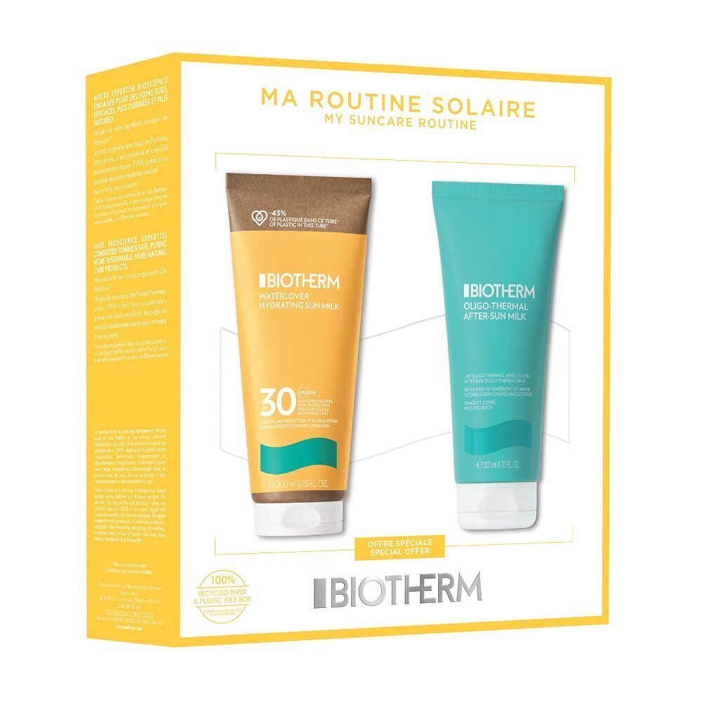 Kehahooldustoodete komplekt naistele Biotherm Waterlover Spf30 piim 200 ml + After Sun Milk kreem 200 ml hind ja info | Kehakreemid, losjoonid | kaup24.ee