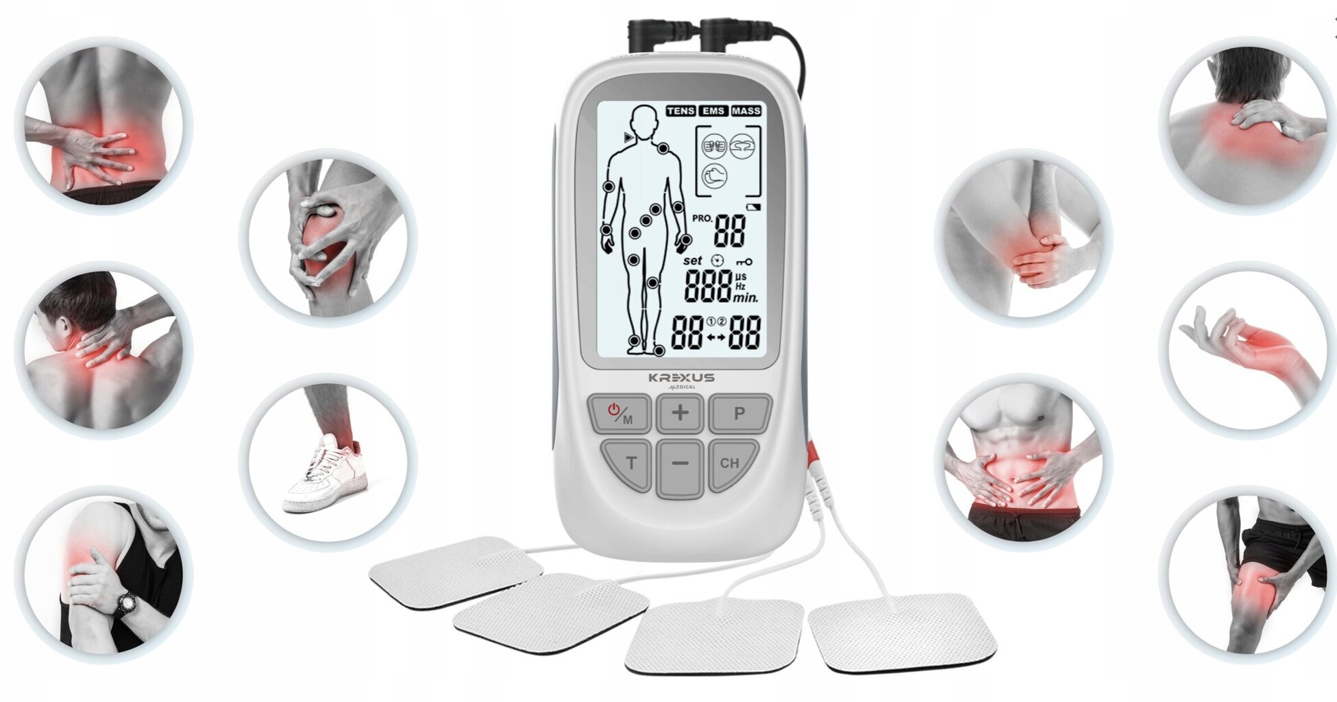 Tens Ems elektrostimulaator, 120mA hind ja info | Massaažiseadmed | kaup24.ee