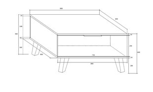 Laud Sven 1S, valge/pruun цена и информация | Журнальные столики | kaup24.ee