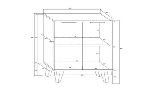 Шкафчик Sven 2D, тёмно-коричневый/белый цена и информация | Шкафчики в гостиную | kaup24.ee