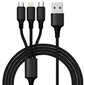 4x USB autolaadija + kaabel Type-C, Lightning, MicroUSB Berimax hind ja info | Mobiiltelefonide laadijad | kaup24.ee