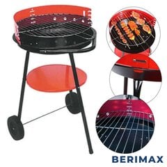 Ümmargune ratastega väligrill Berimax M001, 67x56cm, must hind ja info | Grillid | kaup24.ee