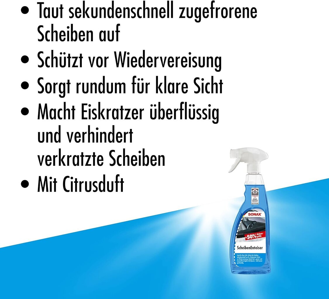 Autoklaasi jääsulataja SONAX, 03312410, 750 ml hind ja info | Autokeemia | kaup24.ee